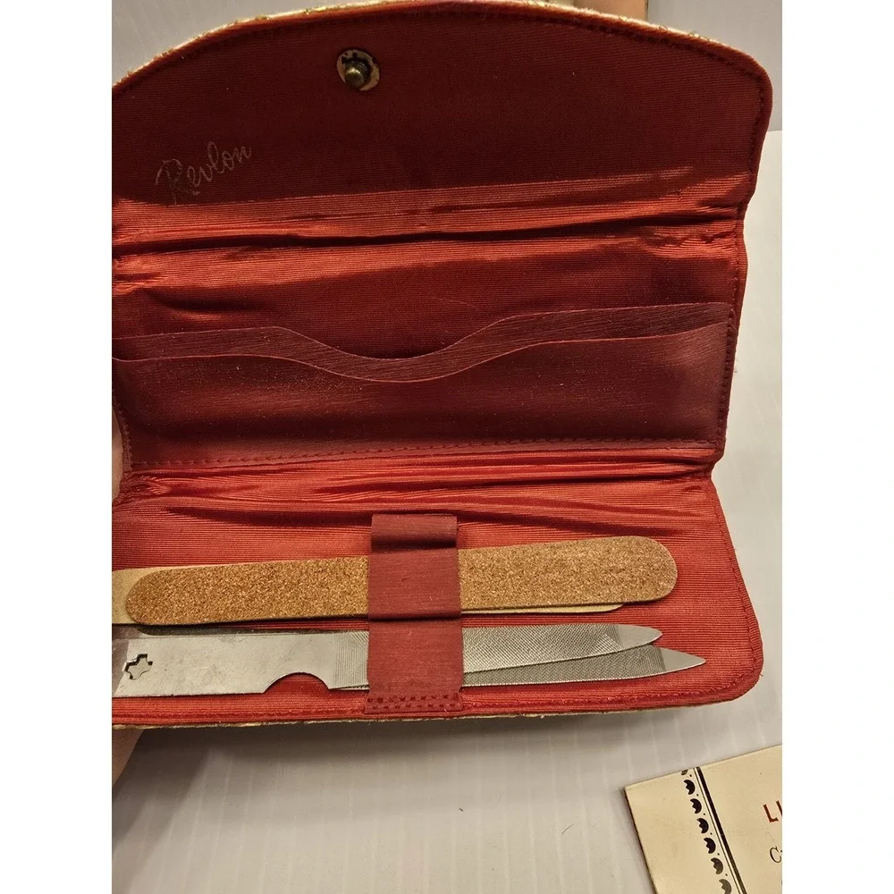 Revlon Vintage Travel Manicure Comb Kit With Mirror All Pieces Orig.Paperwork